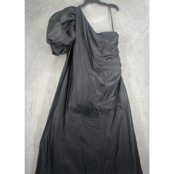 Aureta Studio One-Shoulder Puff-Sleeve Dress Size 2X Black - Picture 6 of 10